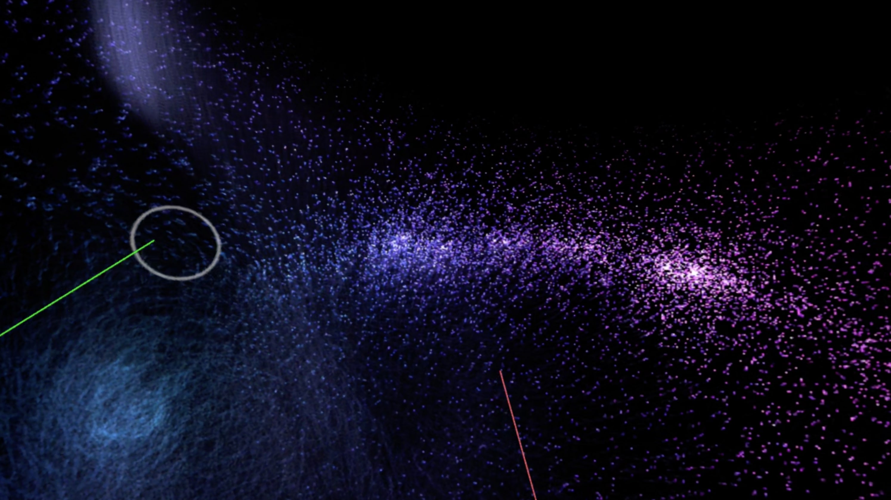 Emergent Futures (2026): a dark field of violet points with flowing light patterns and fine colored lines.